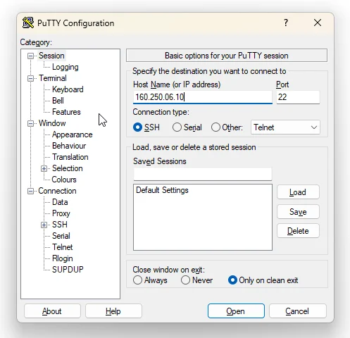 Cấu hình PuTTY SSH VPS