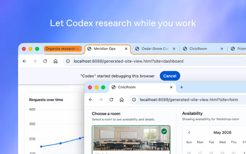Codex Chrome Extension làm việc song song nhiều tab