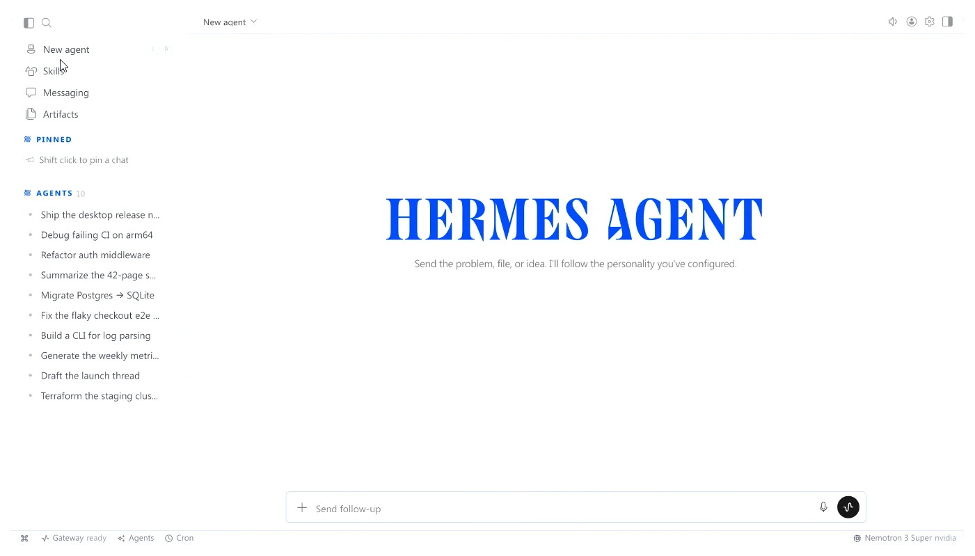 Hermes Agent Desktop screenshot