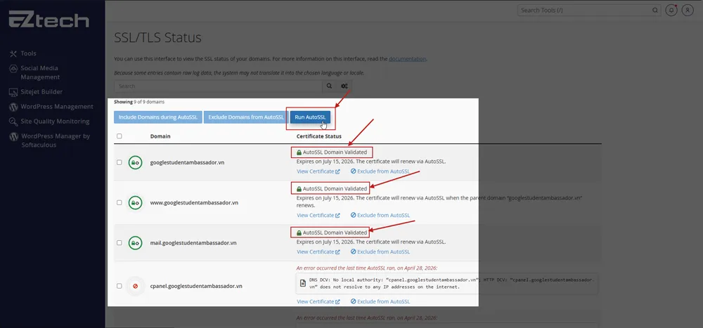 Hướng dẫn cài SSL miễn phí cPanel