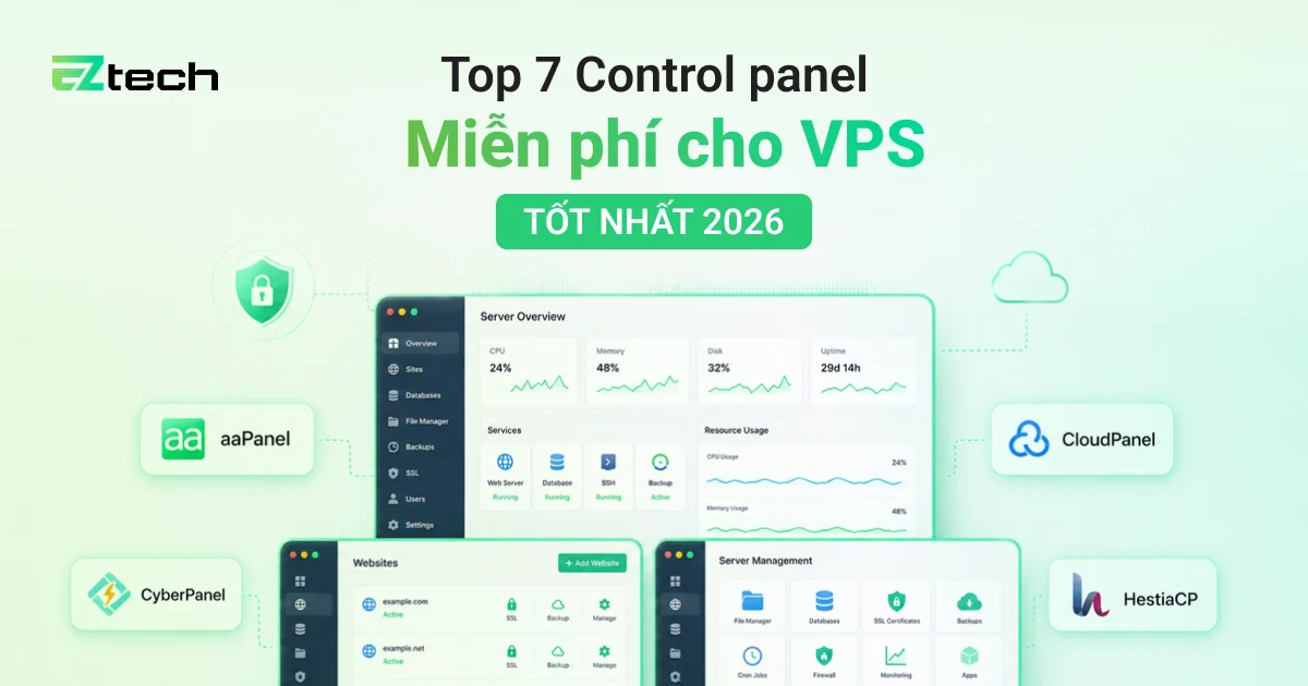 Top 7 control panel miễn phí cho VPS