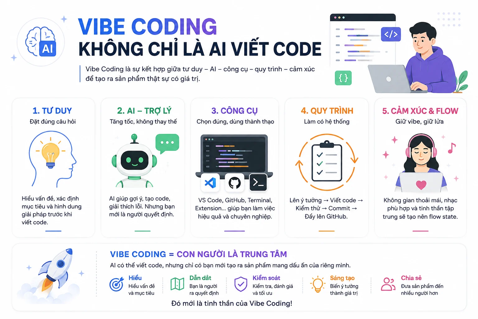 Vibe Coding thực chiến: Từ AI viết code đến GitHub 4 Vibe coding thực chiến