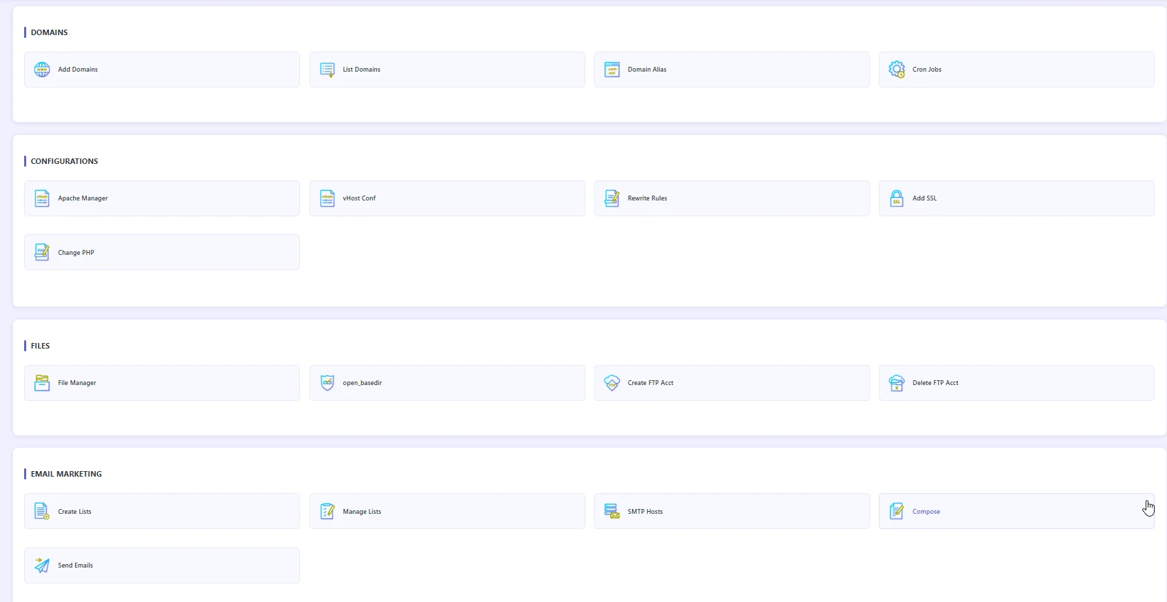 Trang quản lý website trong CyberPanel